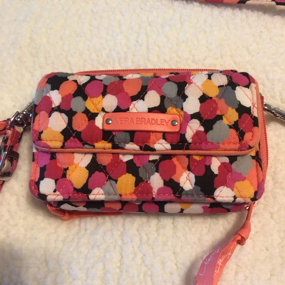 Vera Bradley Coral Print Shoulder Wallet